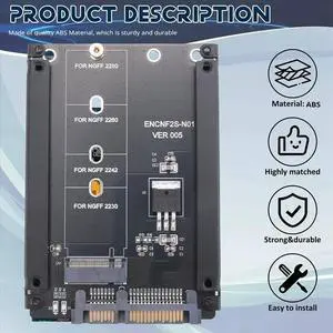 Black Case B+M Socket 2 M.2 NGFF (SATA) SSD to 2.5 SATA Adapter for 2230/2242/2260/2280mm M2 SSD Black Case B+M Socket 2 M.2 NGFF (SATA) SSD to 2.5 SATA Adapter for 2230/2242/2260/2280mm M2 SSD