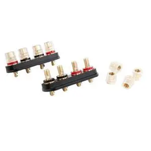 Speaker Amplifier Output 4 Position Terminal Block Speaker Gold-Plated Audio External Banana Socket Connector Speaker Amplifier Output 4 Position Terminal Block Speaker Gold-Plated Audio External Banana Socket Connector