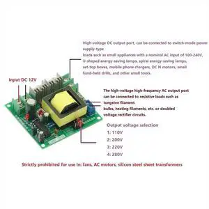 150W DC-AC Converter Booster Module 12V to 110V 200V 220V 280V 150W Inverter Boost Board Transformer Module 150W DC-AC Converter Booster Module 12V to 110V 200V 220V 280V 150W Inverter Boost Board Transformer Module