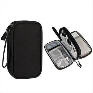 Double-Deck Bag for Digital Products-Travel Organizer for USB Cables, Headsets & Accessories Black Double-Deck Bag for Digital Products-Travel Organizer for USB Cables, Headsets & Accessories Black