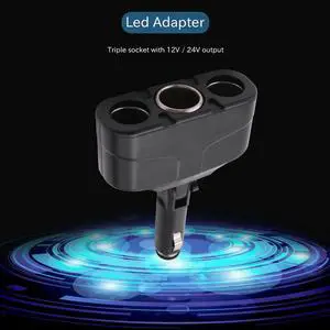 3 way Socket Car Lighter Splitter Led Adapter 3 way Socket Car Lighter Splitter Led Adapter