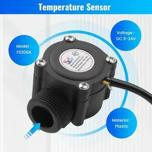 1-60L/Min DC 5-24V Hall Effect Water Sensor Counter Meter FS300A 1-60L/Min DC 5-24V Hall Effect Water Sensor Counter Meter FS300A