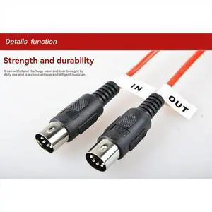 MIDI Extension Cable 5Pin Male to Male MIDI Cable for Electric Piano Guitar Instrument PC Cable 5M MIDI Extension Cable 5Pin Male to Male MIDI Cable for Electric Piano Guitar Instrument PC Cable 5M