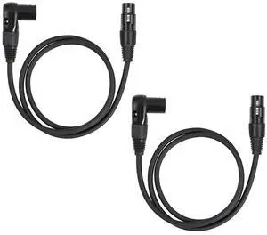 XLR Cable Right Angle 2 Pack, Male To Straight Female 1 FT 90 Degree Mic Cord For Mixer, Studio, Podcast XLR Cable Right Angle 2 Pack, Male To Straight Female 1 FT 90 Degree Mic Cord For Mixer, Studio, Podcast