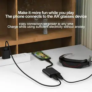 2 in 1 USB C AR Glasses Docking Hubs with PD Fast Charging and USB Two Interfaces for phones and Tablets Grey 2 in 1 USB C AR Glasses Docking Hubs with PD Fast Charging and USB Two Interfaces for phones and Tablets Grey
