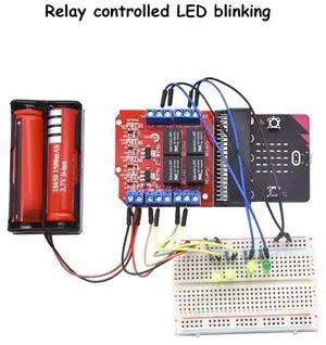 Microbit 4 Channel Relay Module Shield 5V High Trigger Programming Educational Kids Teaching Microbit Expansion Board Microbit 4 Channel Relay Module Shield 5V High Trigger Programming Educational Kids Teaching Microbit Expansion Board