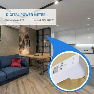 Digital Power Meter Plug-In Socket Electric Wattmeter Monitor Uk Plug Digital Power Meter Plug-In Socket Electric Wattmeter Monitor Uk Plug
