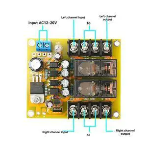 Audio Speaker Protection Board Dual Channel 16A Contact Relay Isolation Power-Off Protector for Home Theater Speaker Audio Speaker Protection Board Dual Channel 16A Contact Relay Isolation Power-Off Protector for Home Theater Speaker