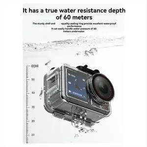 60M/196FT Waterproof Case for Action 5 Pro/4/3 Underwater Diving Housing Anti-Fog Diving Protective Shell 60M/196FT Waterproof Case for Action 5 Pro/4/3 Underwater Diving Housing Anti-Fog Diving Protective Shell
