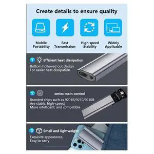 M11 Toolless M.2 SSD Hard Drive Case NVME/NGFF 10Gbp Type-C 3.1 Solid State Drive Enclosure for Expansion M11 Toolless M.2 SSD Hard Drive Case NVME/NGFF 10Gbp Type-C 3.1 Solid State Drive Enclosure for Expansion