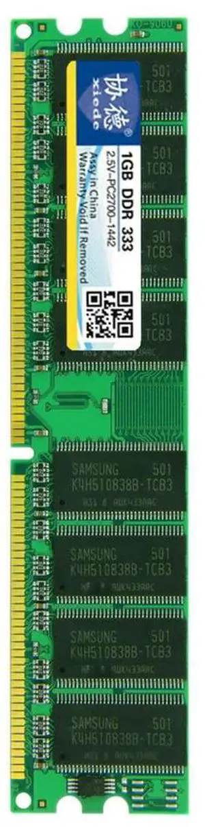 Xiede Desktop Pc Memory Ram Module Ddr 333 1Gb Pc-2700 Ddr1 184Pin Dimm 333Mhz X002 Xiede Desktop Pc Memory Ram Module Ddr 333 1Gb Pc-2700 Ddr1 184Pin Dimm 333Mhz X002