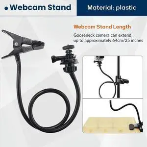 Webcam Stand 25 Inch Flexible Desk Mount Clamp Gooseneck Stand for Webcam C930E,C930,C920, C922X,C922, C925E Webcam Stand 25 Inch Flexible Desk Mount Clamp Gooseneck Stand for Webcam C930E,C930,C920, C922X,C922, C925E