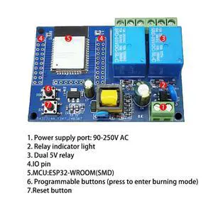 --32E AC220V BLE Dual Channel Relay Module Development Board Home IoT Control Switch --32E AC220V BLE Dual Channel Relay Module Development Board Home IoT Control Switch