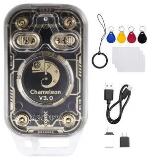Chameleon V3.0 125K 13.56Mhz RFID Chip Reader Emulator ID IC Read Write Tag Copyer+ 4XUID Keychain/3XCUID Card Chameleon V3.0 125K 13.56Mhz RFID Chip Reader Emulator ID IC Read Write Tag Copyer+ 4XUID Keychain/3XCUID Card
