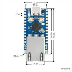 RP2040-ETH Mini Development Board RP2040 Ethernet Port Module for Microcontroller RP2040-ETH Mini Development Board RP2040 Ethernet Port Module for Microcontroller
