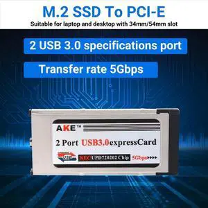 High-Speed Dual 2 Port USB 3.0 Express Card 34mm Slot Express Card PCMCIA Converter Adapter for Laptop Notebook High-Speed Dual 2 Port USB 3.0 Express Card 34mm Slot Express Card PCMCIA Converter Adapter for Laptop Notebook
