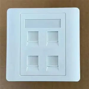 4 Sockets CAT6A RJ45 Faceplate LAN Network Outlet Jack Shielded Ethernet Wall Panel Board 86x86mm Network Installation 4 Sockets CAT6A RJ45 Faceplate LAN Network Outlet Jack Shielded Ethernet Wall Panel Board 86x86mm Network Installation
