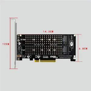 PCI-E X8 Double Disk Card NVME M.2 M KEY SSD Expansion Adapter Extended Dual NVME PCI-E X8 Split Card PCI-E X8 Double Disk Card NVME M.2 M KEY SSD Expansion Adapter Extended Dual NVME PCI-E X8 Split Card