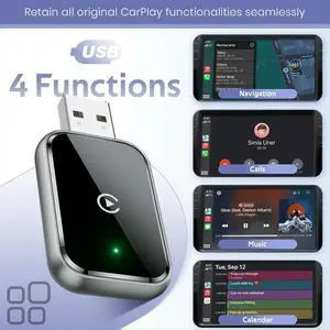 CarPlay Adapter for , Convert Wired to , Mini Size, USB & USB-C, No Delay CarPlay Adapter for , Convert Wired to , Mini Size, USB & USB-C, No Delay