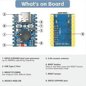 3pcs/Lot - Mini Development, 240MHz Running Frequency, Microcontroller Support C/C++, MicroPython 3pcs/Lot - Mini Development, 240MHz Running Frequency, Microcontroller Support C/C++, MicroPython