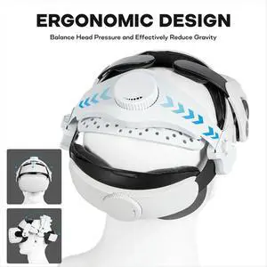 For 3/2/Pro/Pico4 VR Headset Silicone Comfort Head Strap with Adjustable VR Decompression Head Straps - White For 3/2/Pro/Pico4 VR Headset Silicone Comfort Head Strap with Adjustable VR Decompression Head Straps - White