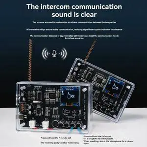 2set Walkie-Talkie FM Radio DIY Electronic Kit 409.85MHz Adjustable Frequency 87-108MHz OLED Display DIY Soldering Kit 2set Walkie-Talkie FM Radio DIY Electronic Kit 409.85MHz Adjustable Frequency 87-108MHz OLED Display DIY Soldering Kit