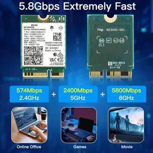 7 for BE200 Network Card BT5.4 Card BE200NGW 2.4/5/6GHz 5.8 Gbps M.2 Adapter for PC Laptop 7 for BE200 Network Card BT5.4 Card BE200NGW 2.4/5/6GHz 5.8 Gbps M.2 Adapter for PC Laptop
