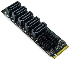 M.2 PCI-E M-Key to 5 Port SATA 3.0 Adapter Card Riser JMB585 Chip 6Gbps High Speed PC Computer Expansion Card M.2 PCI-E M-Key to 5 Port SATA 3.0 Adapter Card Riser JMB585 Chip 6Gbps High Speed PC Computer Expansion Card