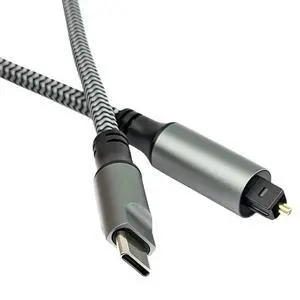 USB C Male to TOSLINK Male Optical Sound Adapter USB-C to SPDIF Digital Converter for Computer Laptop Connection USB C Male to TOSLINK Male Optical Sound Adapter USB-C to SPDIF Digital Converter for Computer Laptop Connection
