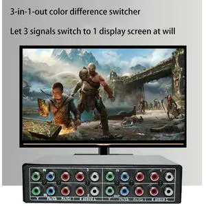 3-Way RGB Component AV Switch Video Audio Output Ypbpr Component RGB Switcher Box for TV 360 DVD 3-Way RGB Component AV Switch Video Audio Output Ypbpr Component RGB Switcher Box for TV 360 DVD