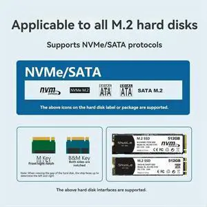 M. 2 NVME/NGFF Dual Protocol SSD Enclosure with Display Screen ligent Digital Health Detection Type-C 3.2 10Gbps M. 2 NVME/NGFF Dual Protocol SSD Enclosure with Display Screen ligent Digital Health Detection Type-C 3.2 10Gbps