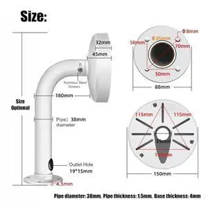 Universal Dome Camera Wall Mount Bracket Surveillance Accessories Aluminum Alloy J Type Surveillance Hemisphere Bracket Universal Dome Camera Wall Mount Bracket Surveillance Accessories Aluminum Alloy J Type Surveillance Hemisphere Bracket