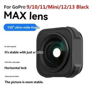 Max Lens Mod Wide Angle Lens for 12 11 10 9 Camera 5M Waterproof Anti-Shaking 155° Wide Angle Lens Max Lens Mod Wide Angle Lens for 12 11 10 9 Camera 5M Waterproof Anti-Shaking 155° Wide Angle Lens