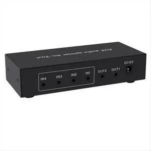 4 in 2 Out 3.5mm AUX Audio Switch Mixer Splitter Stereo High Fidelity with Op Amp Volume Adjustment,No Switching EU PLUG 4 in 2 Out 3.5mm AUX Audio Switch Mixer Splitter Stereo High Fidelity with Op Amp Volume Adjustment,No Switching EU PLUG