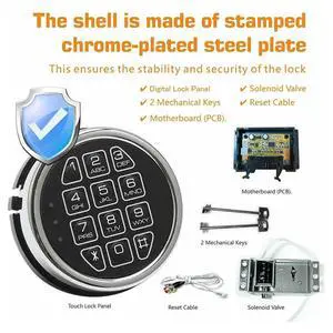 Lock Replacement Chrome Digital Keypad Electronic Lock Lock Replacement Chrome Digital Keypad Electronic Lock