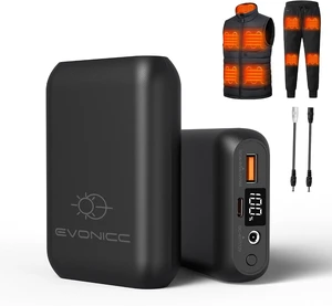 7.4V 16000mAh Battery Pack for Heated Vest with DC USB-C Ports, Portable Rechargeable Power Bank with Digital Display, Heated Vest Battery Pack for ORORO Venustas Heated Vest, Jacket, Pants 7.4V 16000mAh Battery Pack for Heated Vest with DC USB-C Ports, Portable Rechargeable Power Bank with Digital Display, Heated Vest Battery Pack for ORORO Venustas Heated Vest, Jacket, Pants