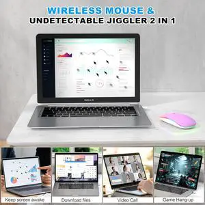 LED Wireless Mouse - RGB Rechargeable Bluetooth Wireless Mouse for MacBook Pro Air Mac iPad PC Laptop, Silent Optical USB C Mice with Jiggler Mouse Mover for Keep Computer Awake - Purple LED Wireless Mouse - RGB Rechargeable Bluetooth Wireless Mouse for MacBook Pro Air Mac iPad PC Laptop, Silent Optical USB C Mice with Jiggler Mouse Mover for Keep Computer Awake - Purple