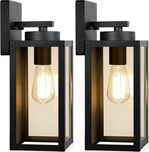 BesLowe Outdoor Wall Light Fixtures, Modern Black Exterior Wall Lanterns BesLowe Outdoor Wall Light Fixtures, Modern Black Exterior Wall Lanterns