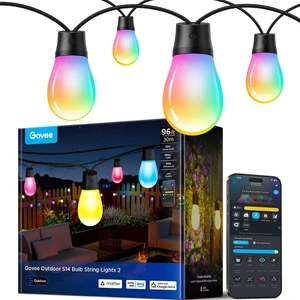 Govee S14 Bulb Outdoor String Lights 2, 96ft RGBICWW, 30 LED Bulbs, IP66 Govee S14 Bulb Outdoor String Lights 2, 96ft RGBICWW, 30 LED Bulbs, IP66