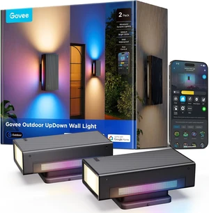 Govee Outdoor UpDown Wall Light, 2 Pack, 1200LM RGBICWW Smart Porch Lights Govee Outdoor UpDown Wall Light, 2 Pack, 1200LM RGBICWW Smart Porch Lights