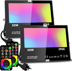 MELPO Led Flood Light 500W Equivalent, RGBW Led Outdoor Colored Floodlight MELPO Led Flood Light 500W Equivalent, RGBW Led Outdoor Colored Floodlight