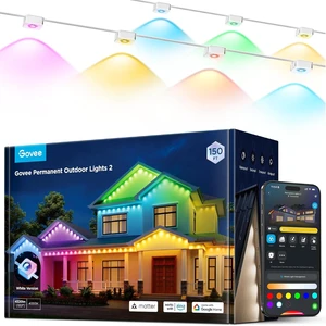 Govee Permanent Outdoor Lights 2, 150ft RGBIC Outdoor Lights with 100 Modes Govee Permanent Outdoor Lights 2, 150ft RGBIC Outdoor Lights with 100 Modes