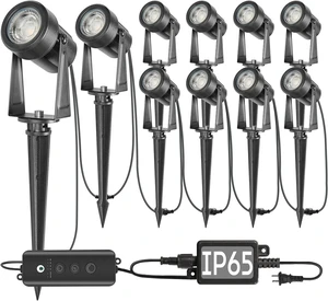 SUNTHIN 10 Pack Landscape Lights with Dusk to Dawn Sensor Controller SUNTHIN 10 Pack Landscape Lights with Dusk to Dawn Sensor Controller