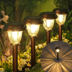 DERAYSION 8 Pack Solar Lights Outdoor, Stainless Steel Glass Solar Pathway Lights, Auto On/Off Long-Lasting Waterproof Garden Lights for Landscape, Path, Yard, Driveway, Walkway Decor (Warm White) DERAYSION 8 Pack Solar Lights Outdoor, Stainless Steel Glass Solar Pathway Lights, Auto On/Off Long-Lasting Waterproof Garden Lights for Landscape, Path, Yard, Driveway, Walkway Decor (Warm White)