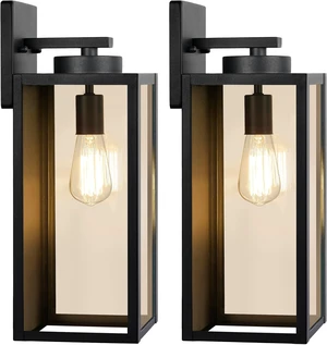 BesLowe 15 Large Outdoor Wall Lights, Modern Black Exterior Wall Lanterns BesLowe 15 Large Outdoor Wall Lights, Modern Black Exterior Wall Lanterns
