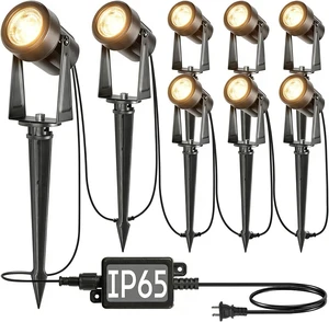 SUNTHIN 8 Pack Outdoor Landscape Lighting with Transformer, LED Spot Lights SUNTHIN 8 Pack Outdoor Landscape Lighting with Transformer, LED Spot Lights