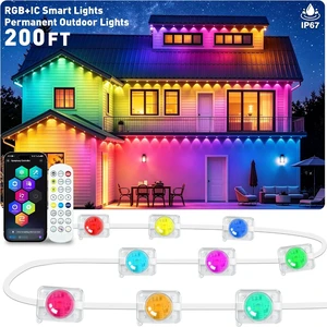 200FT Permanent Outdoor Lights,RGB+IC App ControlRemote, IP67 Waterproof Lighting,Outdoor Lights for Chasing Lights,Garden Decor,House,Party,Holiday,Smart 200FT Permanent Outdoor Lights,RGB+IC App ControlRemote, IP67 Waterproof Lighting,Outdoor Lights for Chasing Lights,Garden Decor,House,Party,Holiday,Smart