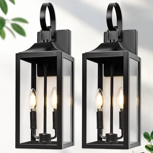 19" Large Black Outdoor Wall Lights, Waterproof Exterior Lighting Fixtures 19" Large Black Outdoor Wall Lights, Waterproof Exterior Lighting Fixtures