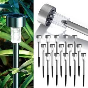 GIGALUMI 16 Pack Solar Lights Outdoor Waterproof, Stainless Steel GIGALUMI 16 Pack Solar Lights Outdoor Waterproof, Stainless Steel
