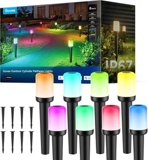 Govee Outdoor Cylinder Pathway Lights, 8 Pack, 425 Lumens, IP67 Waterproof Govee Outdoor Cylinder Pathway Lights, 8 Pack, 425 Lumens, IP67 Waterproof